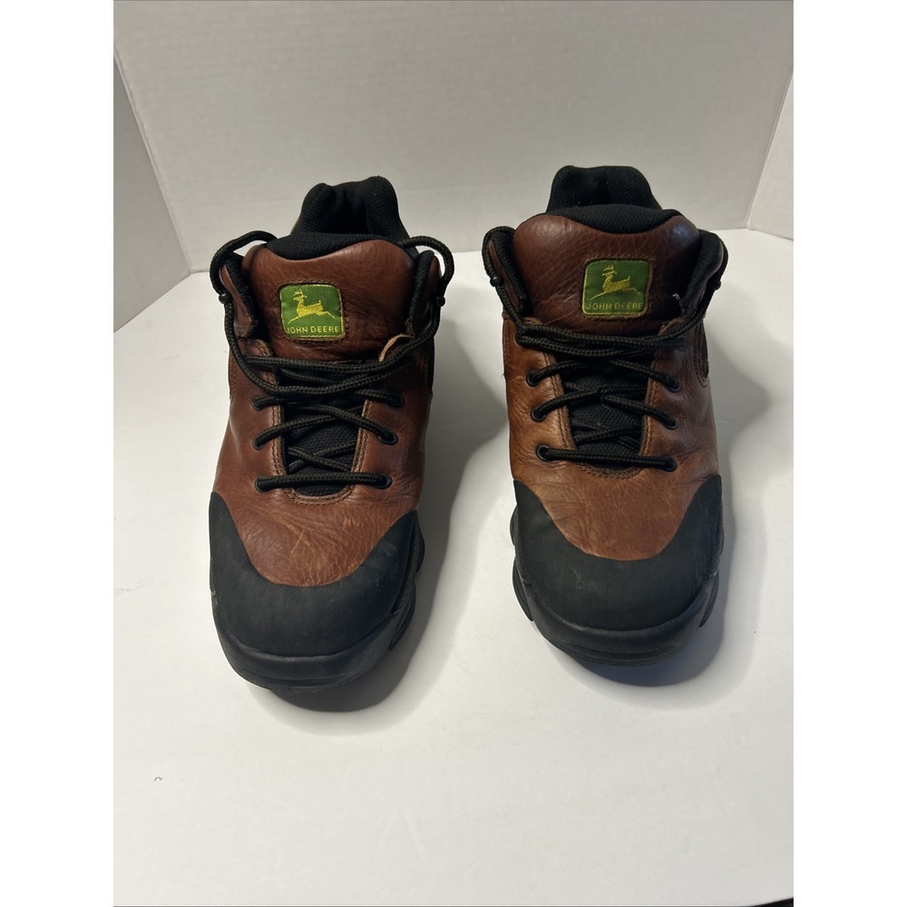 John Deere Leather Boots Lace up Oil Resist 11 M Florsheim Workgear 50726